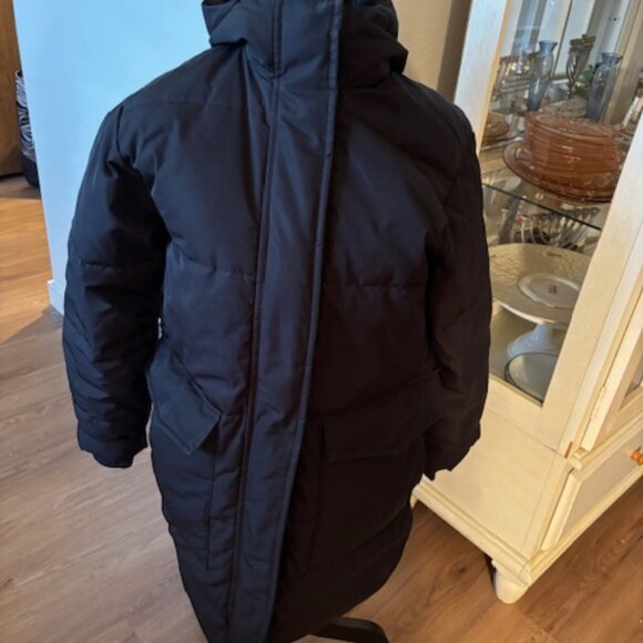 Everlane Black ReNew Long Hooded Puffer Coat EUC XXS - Picture 2 of 8